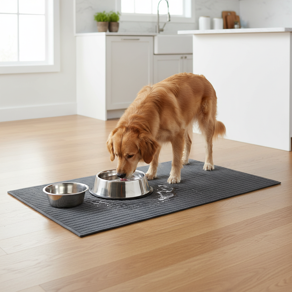 The Best Mats for Under Pet Water Bowls in Your Kitchen: Keep Floors Dry and Clean